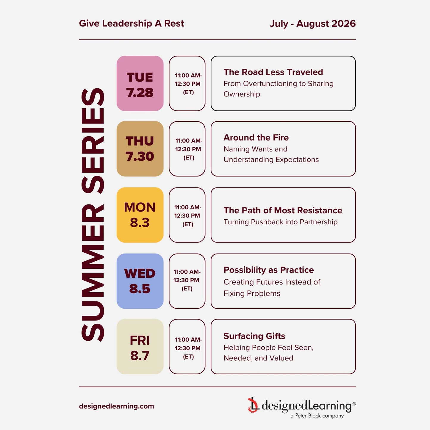 Give Leadership A Rest: Summer Reset Series
